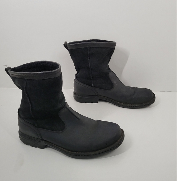 UGG | Shoes | Ugg Hartsville Black Leather Suede Shearling  display picture 2